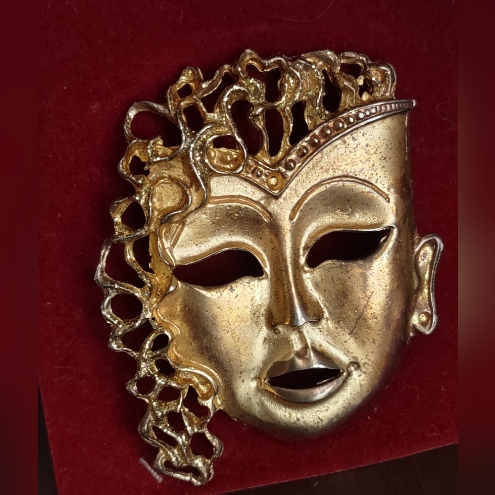 Vintage Mask Fashion Brooch 1980's